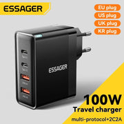 Essager 100W GaN USB-C Quick Charger – PD & QC for iPhone, Xiaomi, MacBook