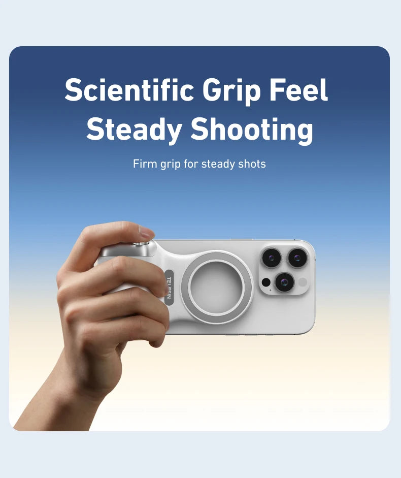 TELESIN Magnetic Camera Hand Grip – Phone Holder with Remote