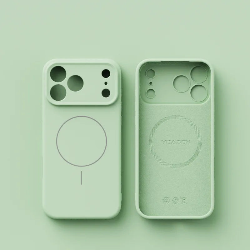 Liquid Silicone MagSafe iPhone Case – Matte Cover (iPhone 14–17 Series)