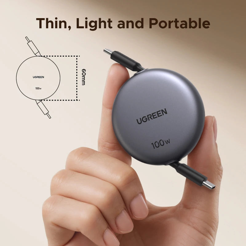 UGREEN USB-C PD Cable – Retractable Fast Charging for iPhone