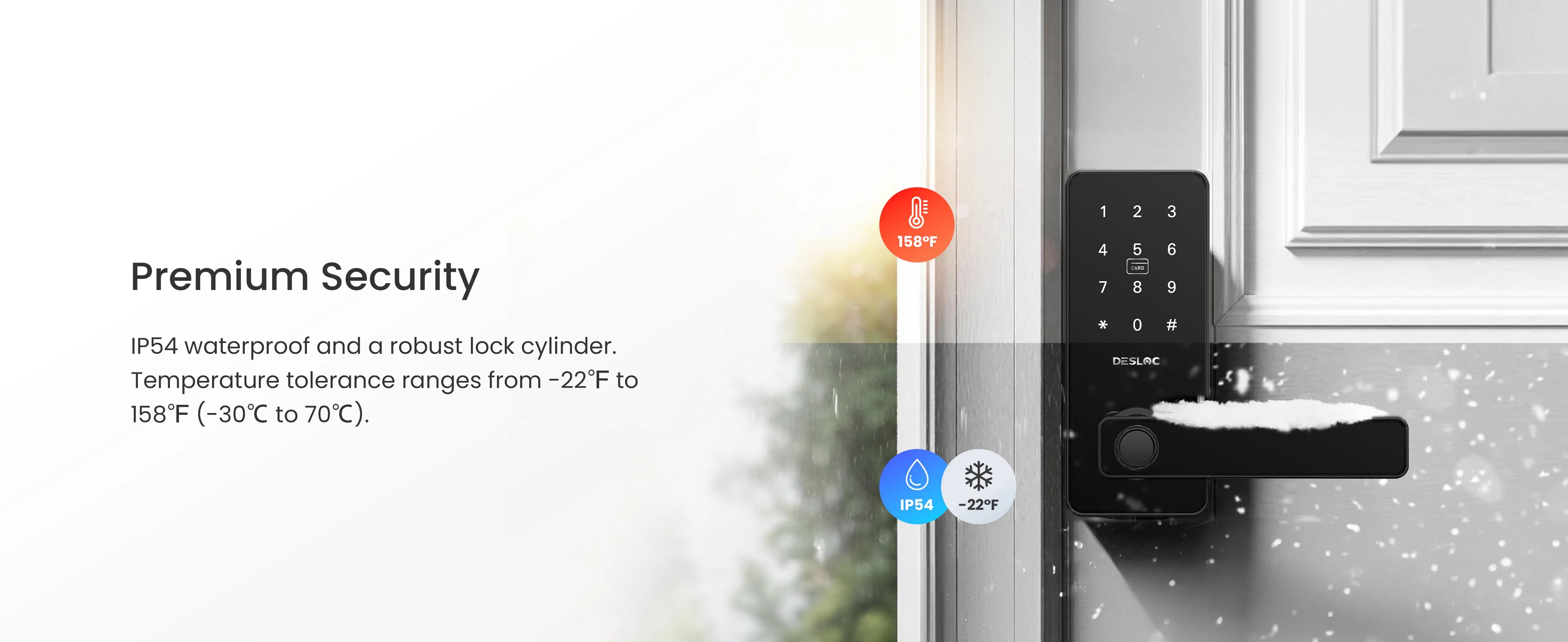 DESLOC Smart Fingerprint Door Lock – App & Touchscreen Control