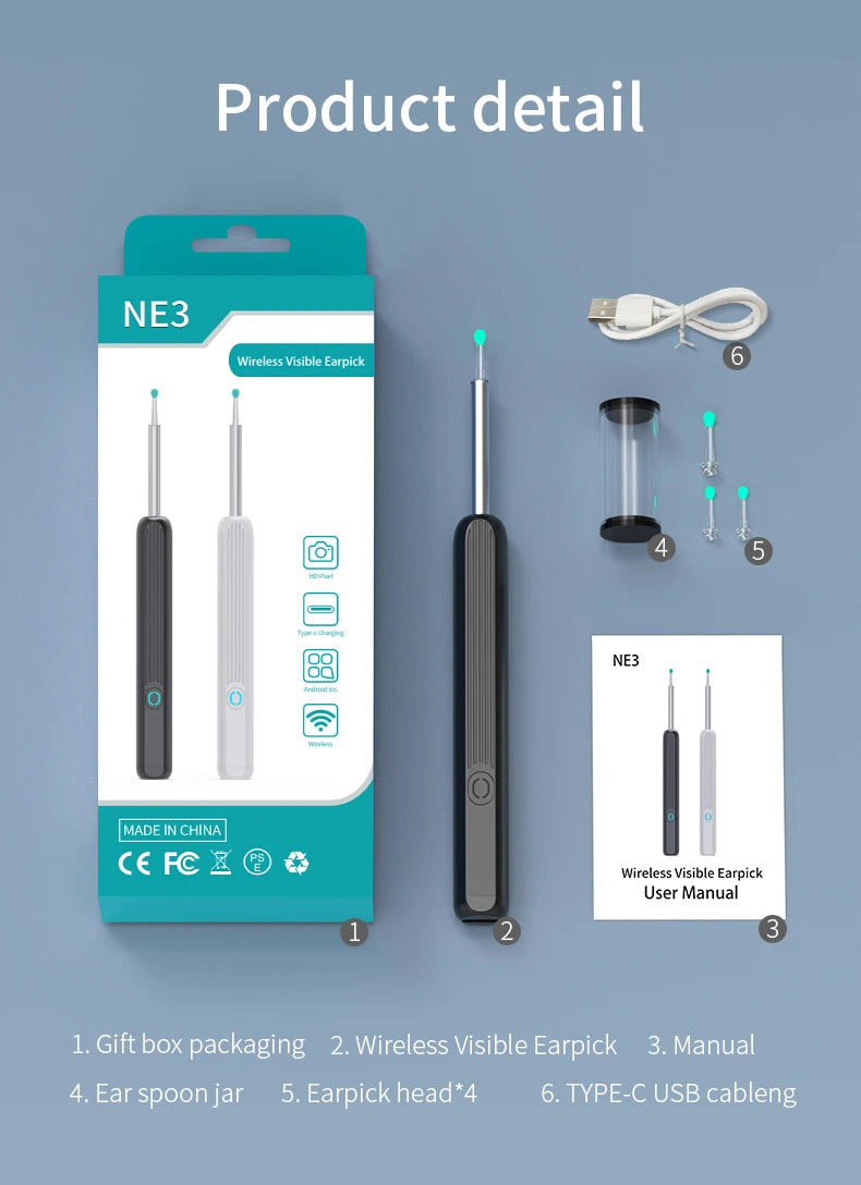 High-Precision Ear Wax Removal Tool – NE3 Ear Cleaner