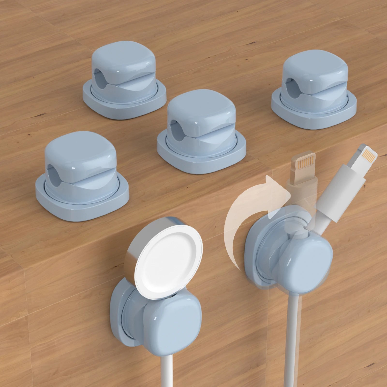 Rotatable Cable Clamps Organizer – Adjustable Wire Management Kit for Desk & Car