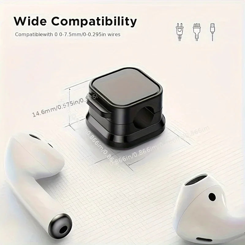 Magnetic Cable Clips 6pcs – Hidden Wire Management & Desktop Organizer