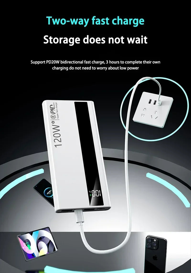 MIJIA 200000mAh Portable Charger – 120W Fast Power Bank for Phones
