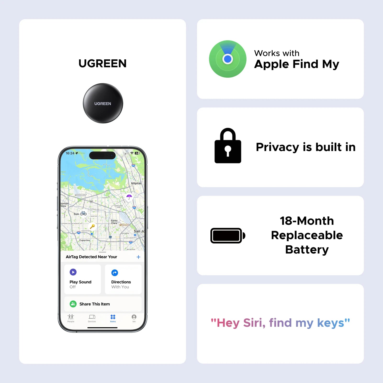 UGREEN Apple Find My SmartTag Tracker