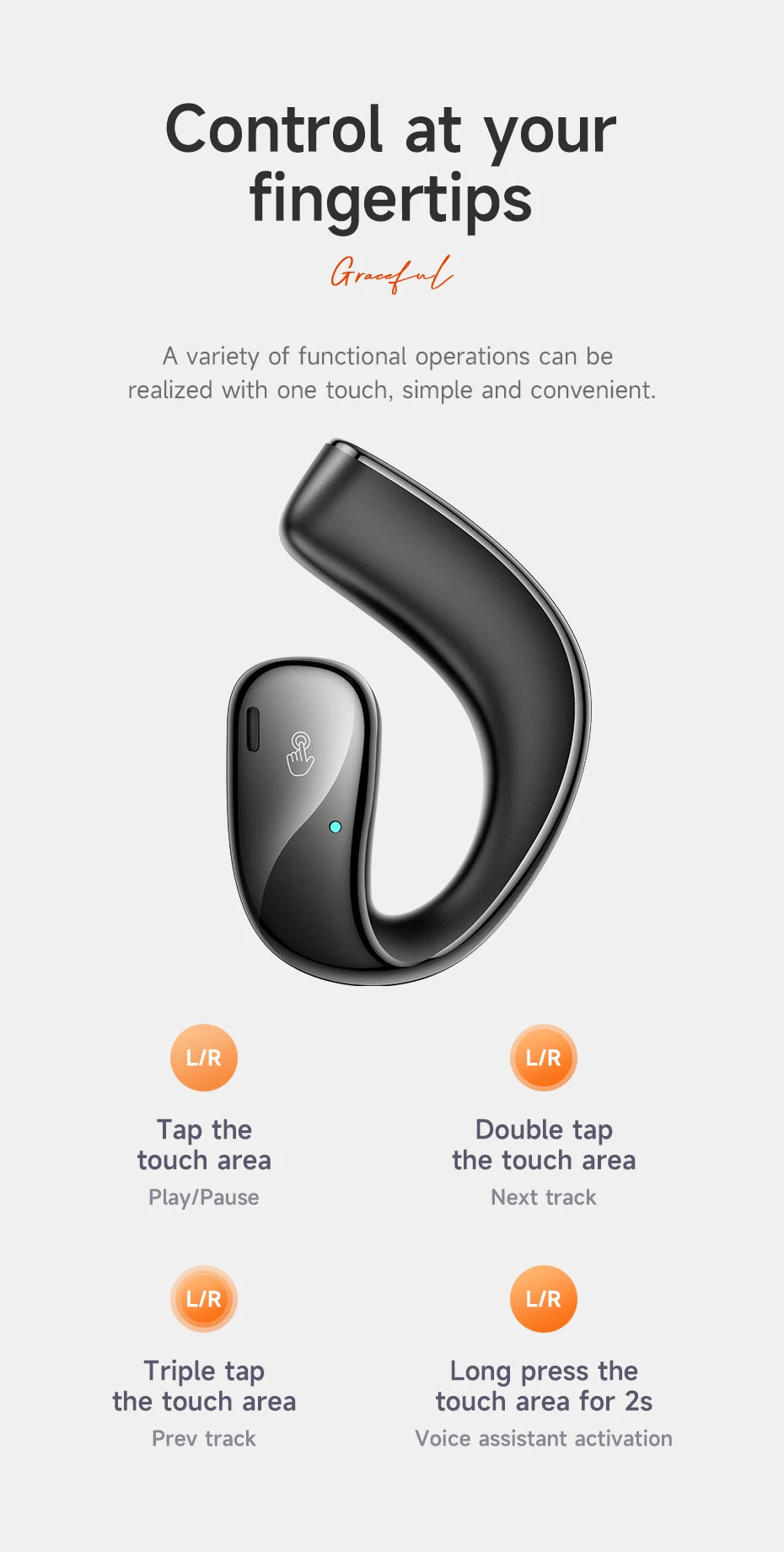 HOCO EQ4 Bluetooth Open-Ear Earbuds – Sport & Mic