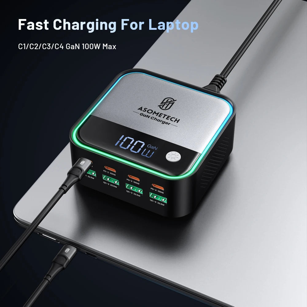 8-Port GaN Fast Charger for Laptop & iPhone 15