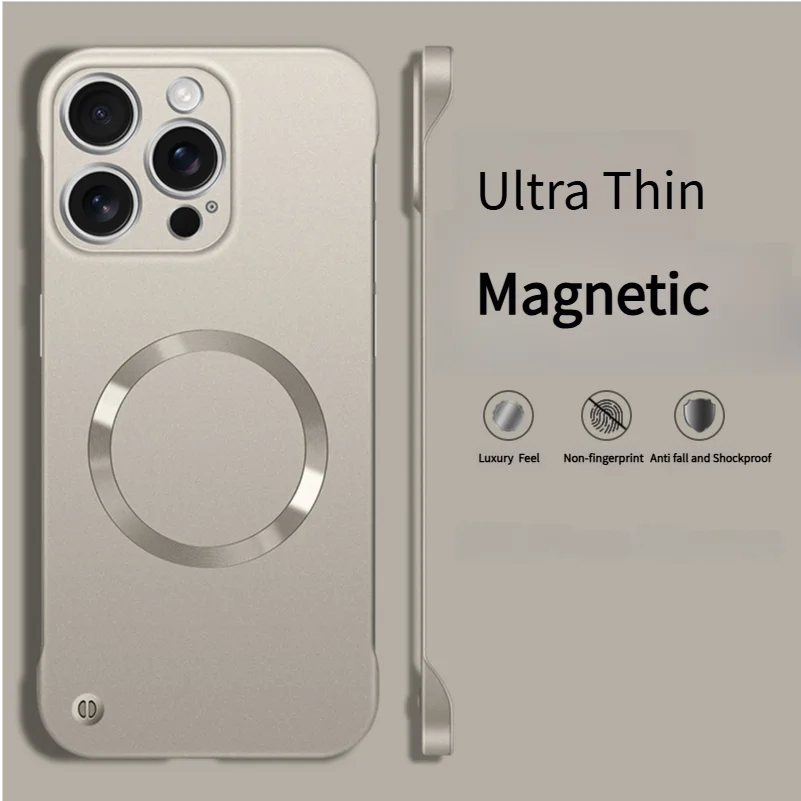 Ultra Slim Metallic Magsafe iPhone Case – Cooling Hard Cover