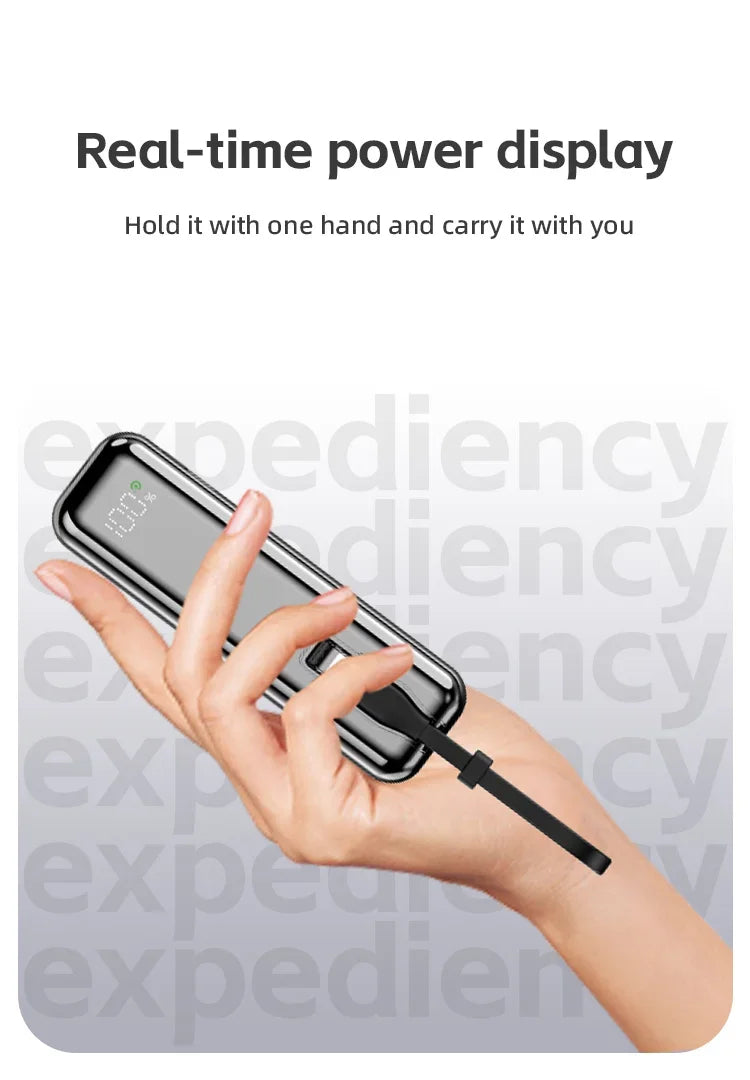 5000mAh Mini Power Bank – 20W Fast Charging with Cable