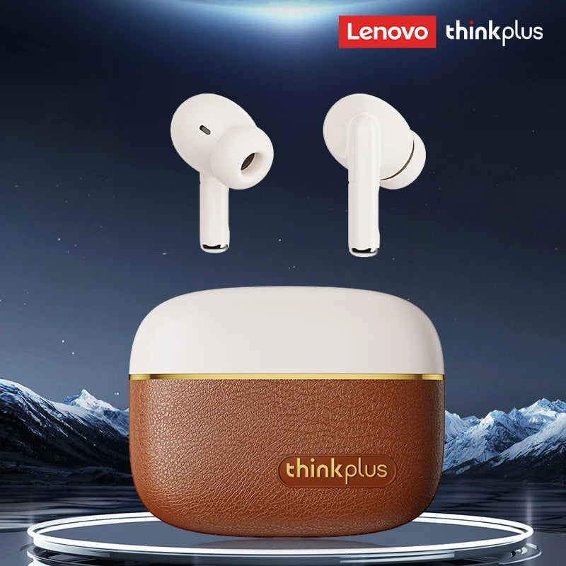 Lenovo LP27 Pro Bluetooth Earphones HIFI Stereo Sound Call Noise Reduction Wireless Headset Long Endurance Earbud Leather Design