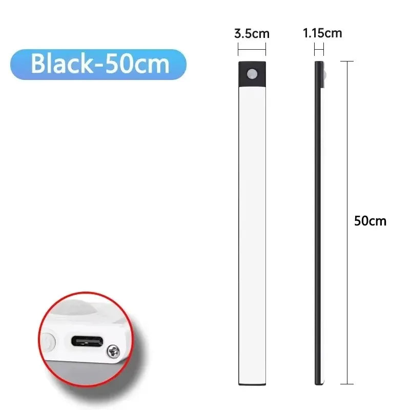 3-in-1 Under Cabinet LED Light – Motion Sensor, USB Rechargeable (Multiple Lengths)