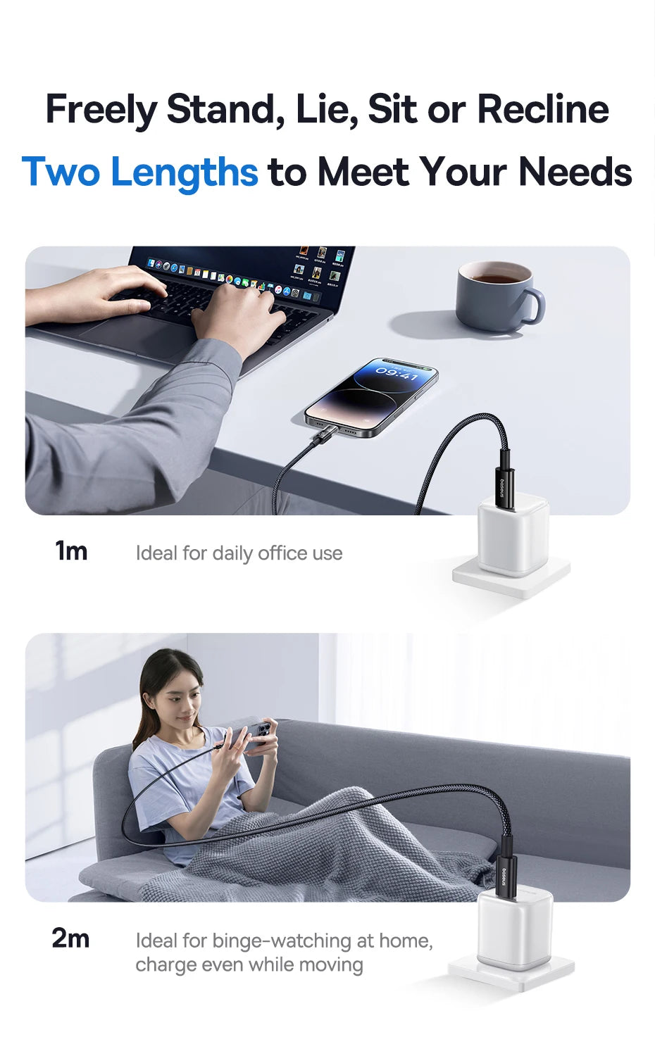 Baseus 20W USB-C Cable for iPhone & iPad – Fast Charge with LED Display