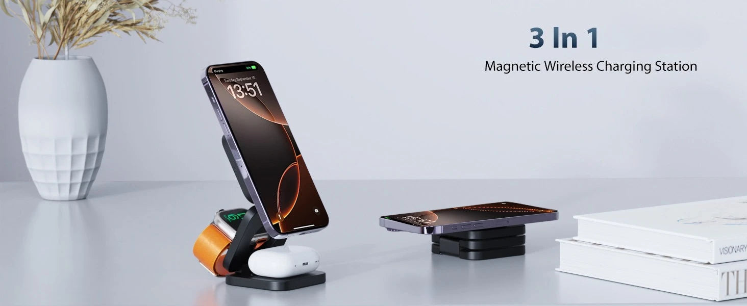 Fast 3-in-1 Wireless Charger – iPhone, Apple Watch & AirPods