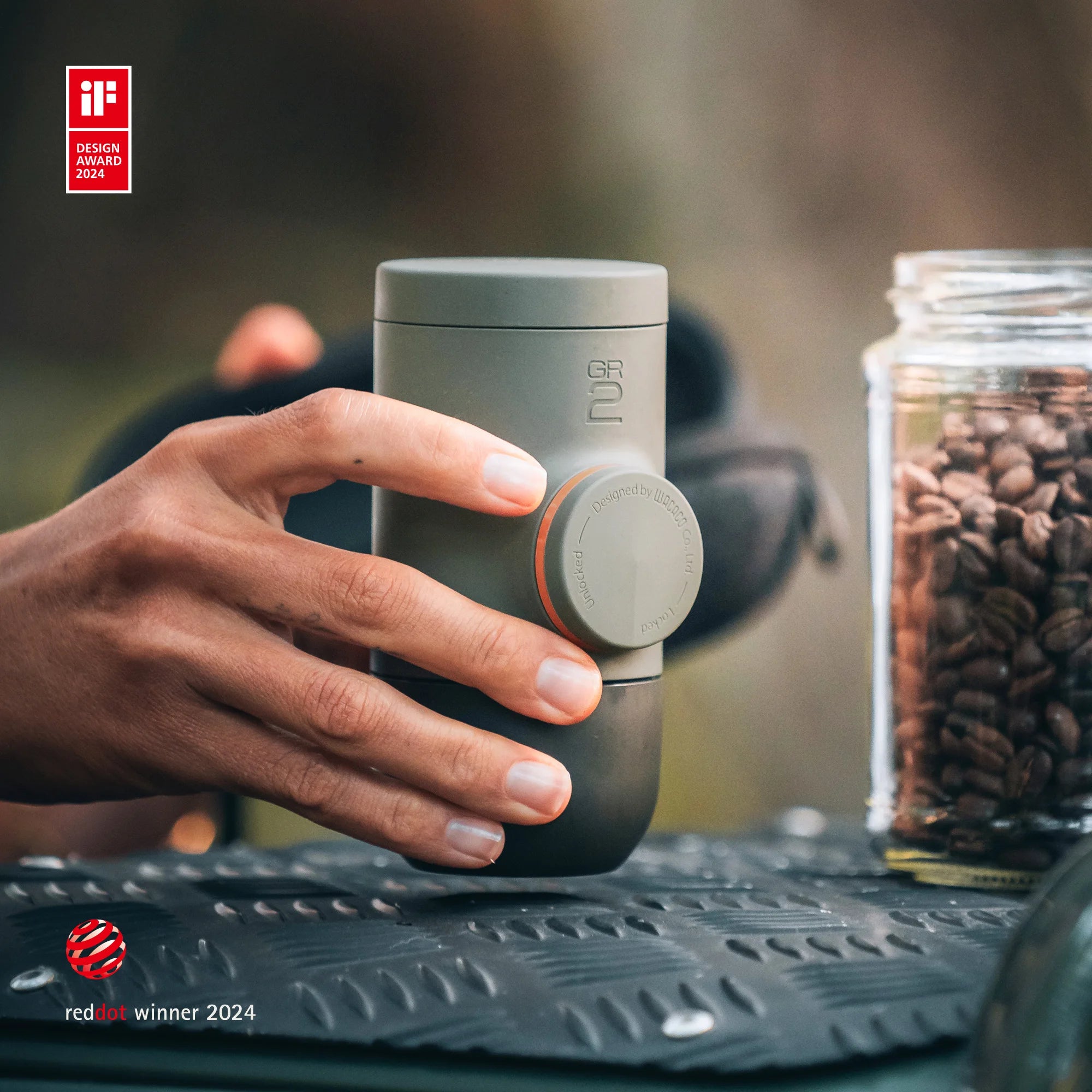 WACACO Minipresso GR2 – Portable Espresso Maker for Outdoor Use, Ground Coffee