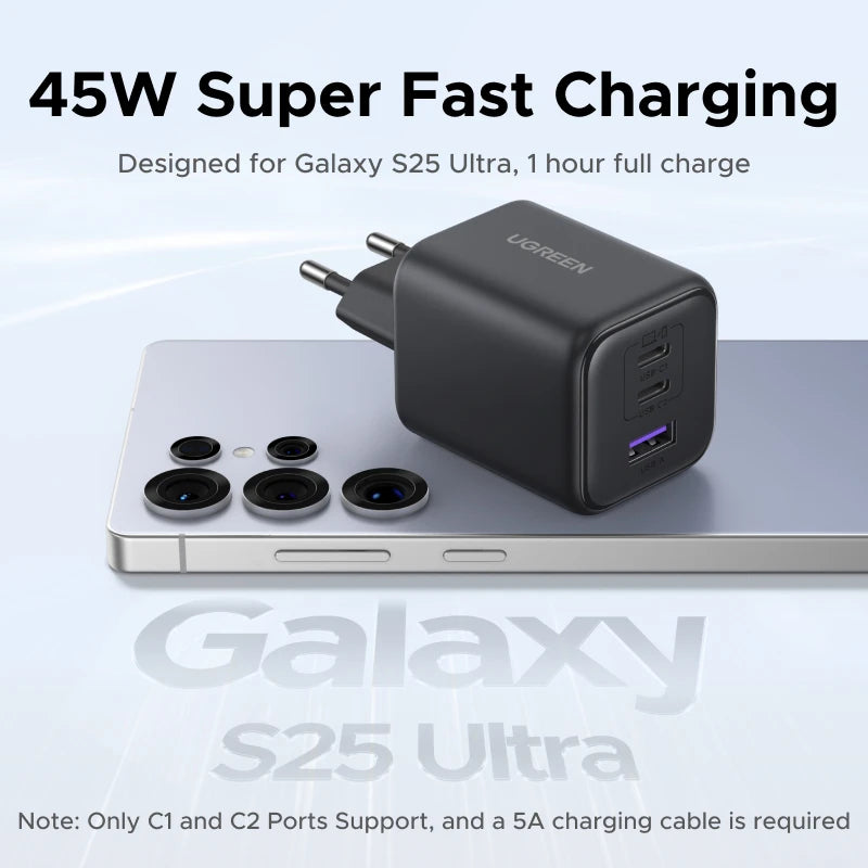 UGREEN 45W GaN USB-C Charger – PD3.0 PPS Fast Charging