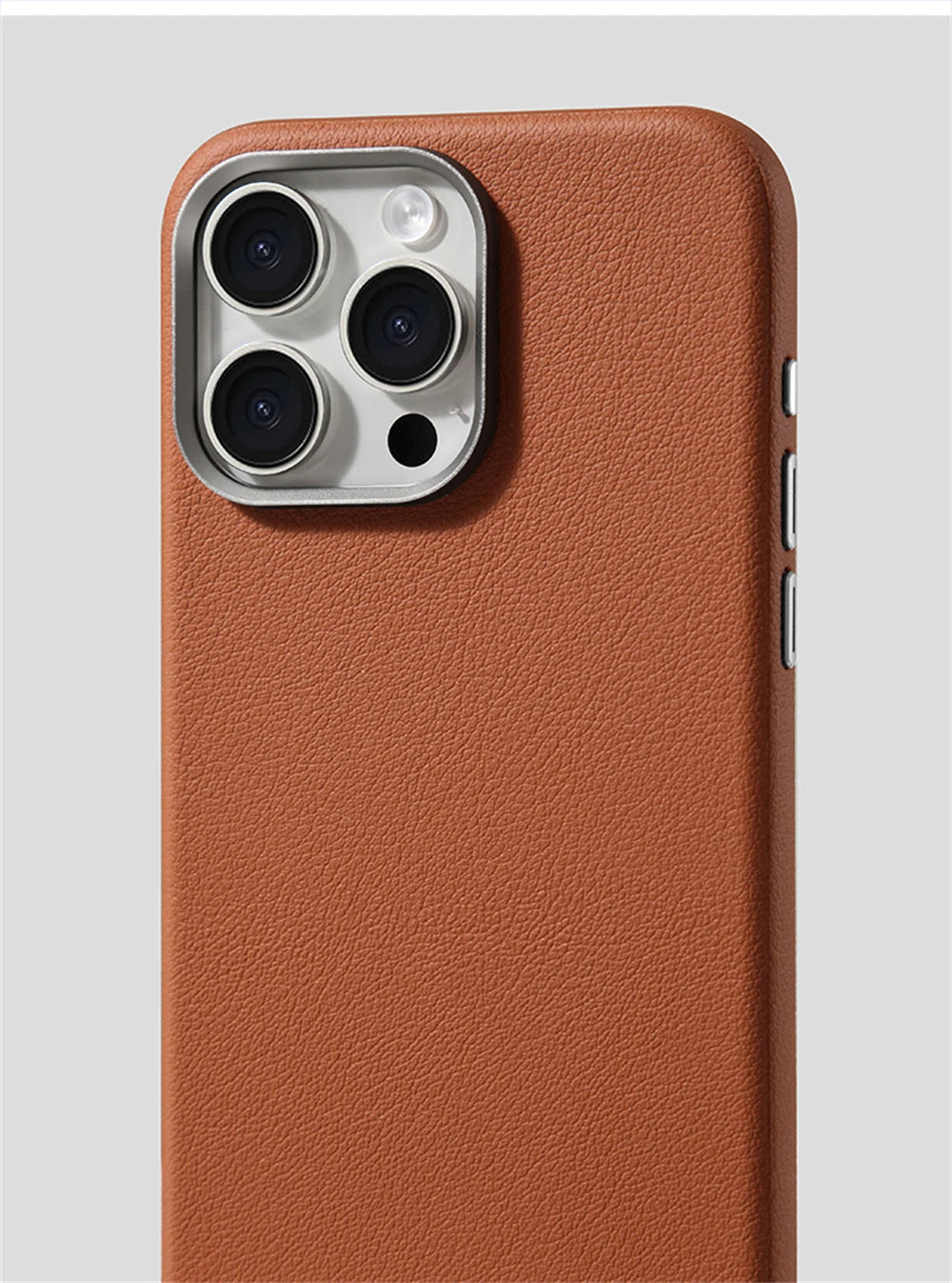 Luxury Business Metal Camera PU Leather Magnetic Case for iPhone 15–17 Series – MagSafe Wireless Protective Cover