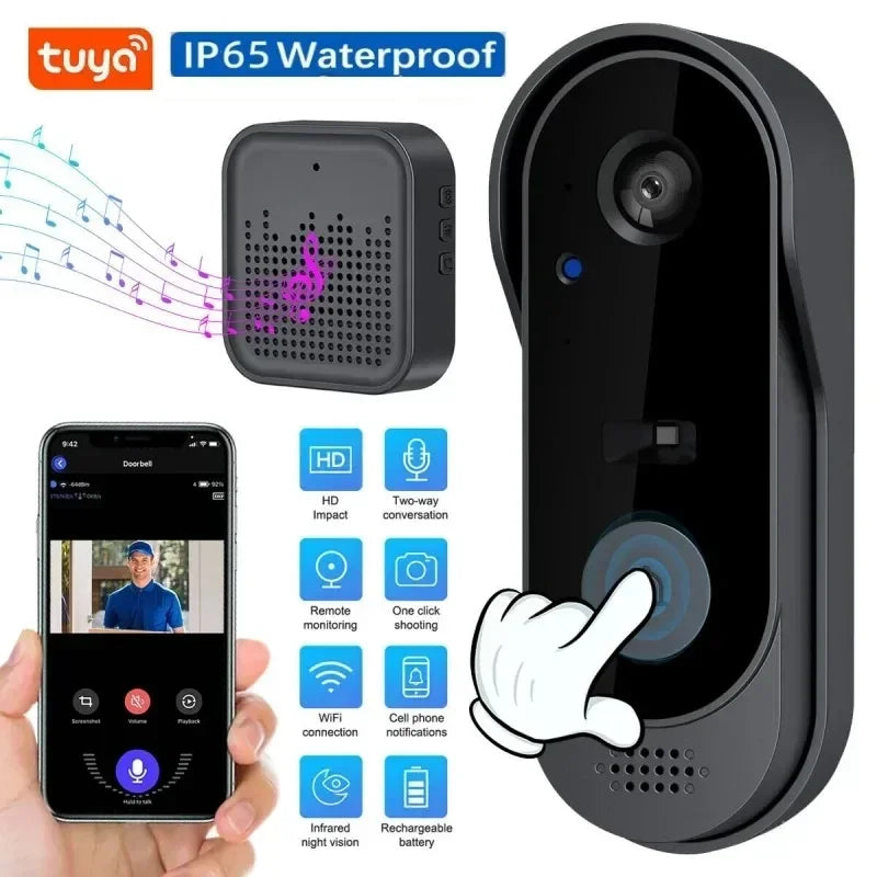 Tuya WiFi Video Doorbell – HD Camera & Outdoor Security
