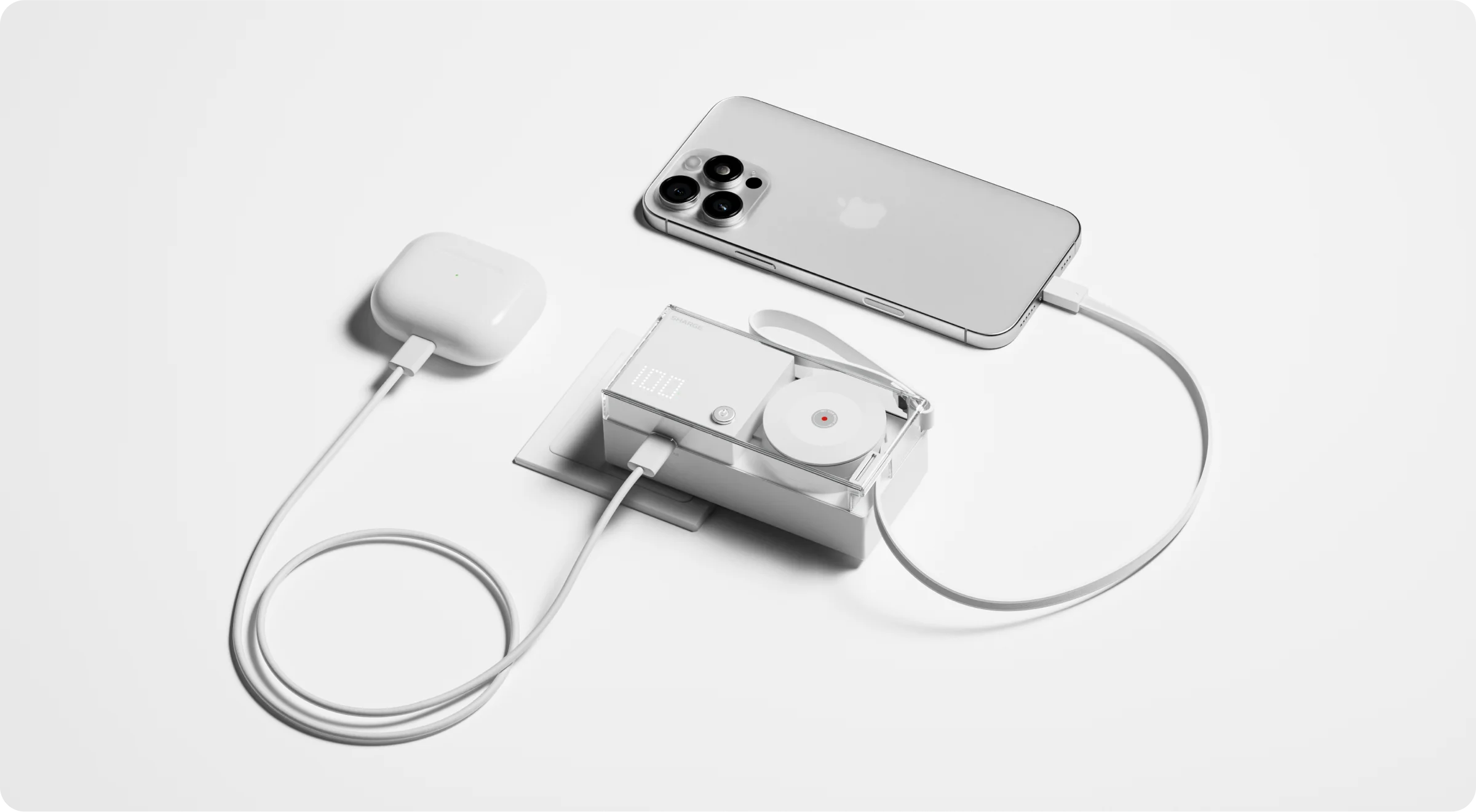 30W Portable 3-in-1 Power Bank – USB-C Charger with AC Plug for Phones