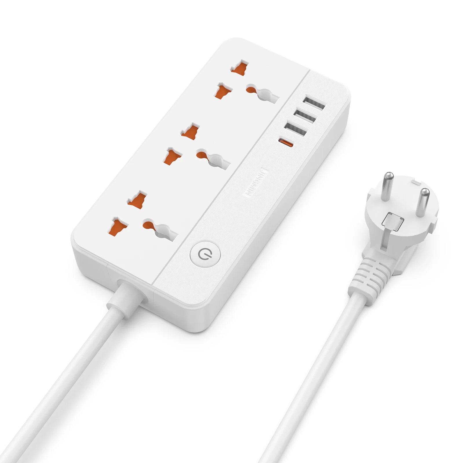 Universal EU Power Strip – Multi-Outlet with 3 USB-A – 1 USB-C 20W PD & 1.9m Cord