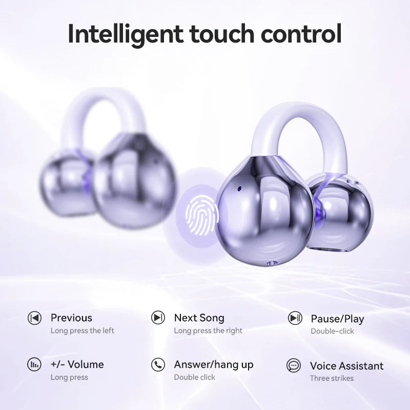 Bone Conduction Bluetooth 5.4 Earbuds – Waterproof Sport Headset with Mic