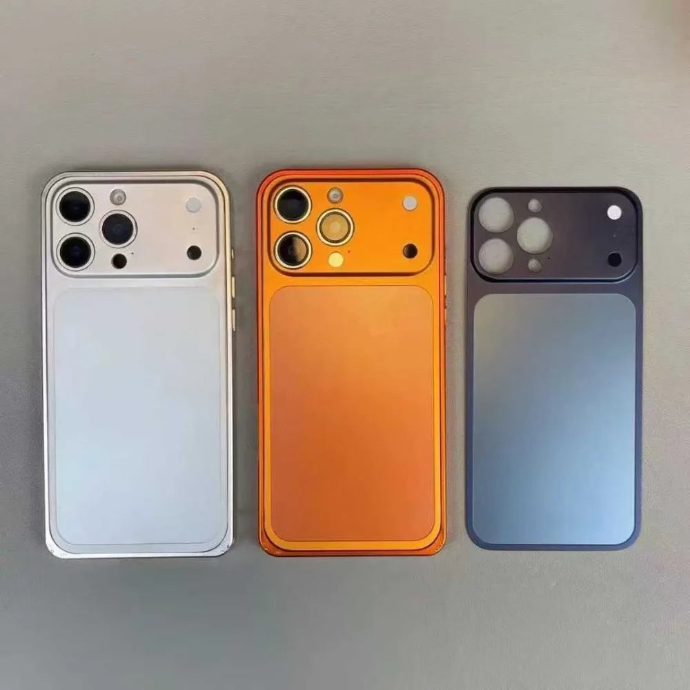 Color Alloy Frame Case – Anti-Drop Back Cover for iPhone 13–17 Pro/Pro Max