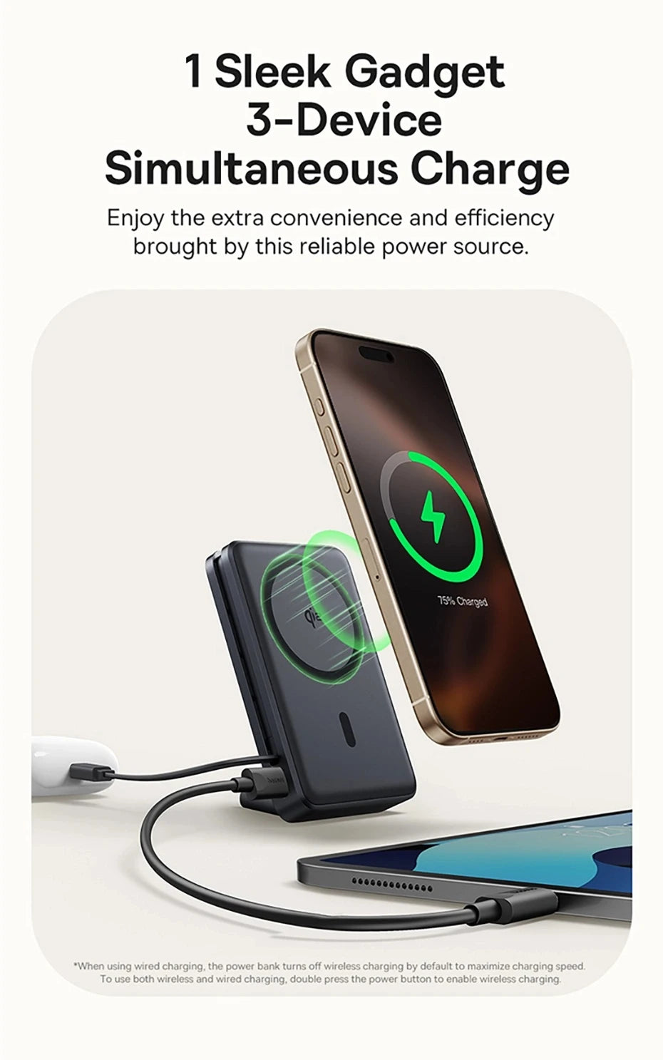 Baseus 45W Magnetic Power Bank – 10,000mAh with Kickstand