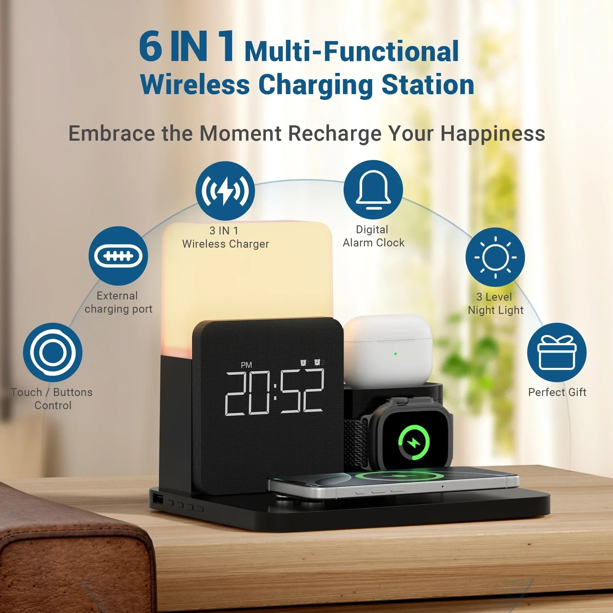 Magnetic Wireless Charging Dock – Fast Desktop Charger for Smartphones