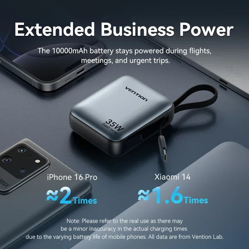 Vention 35W Mini Power Bank 10000mAh Fast Charging