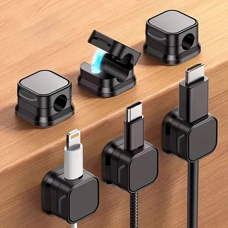 Magnetic Cable Clips 6pcs – Hidden Wire Management & Desktop Organizer