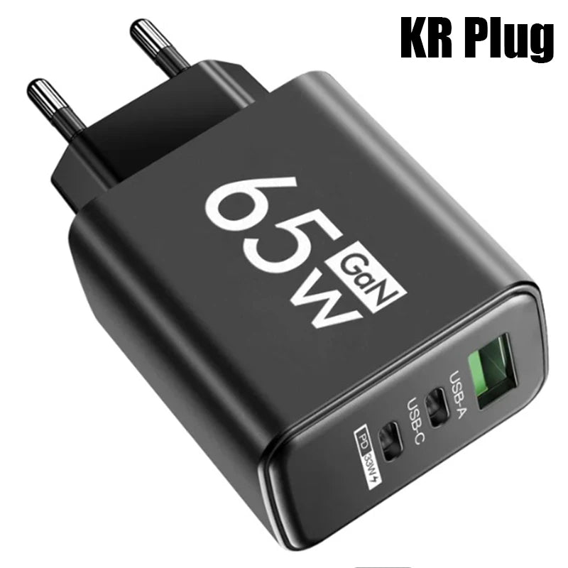 65W GaN USB-C Fast Charger – PD 3.0 Wall Adapter