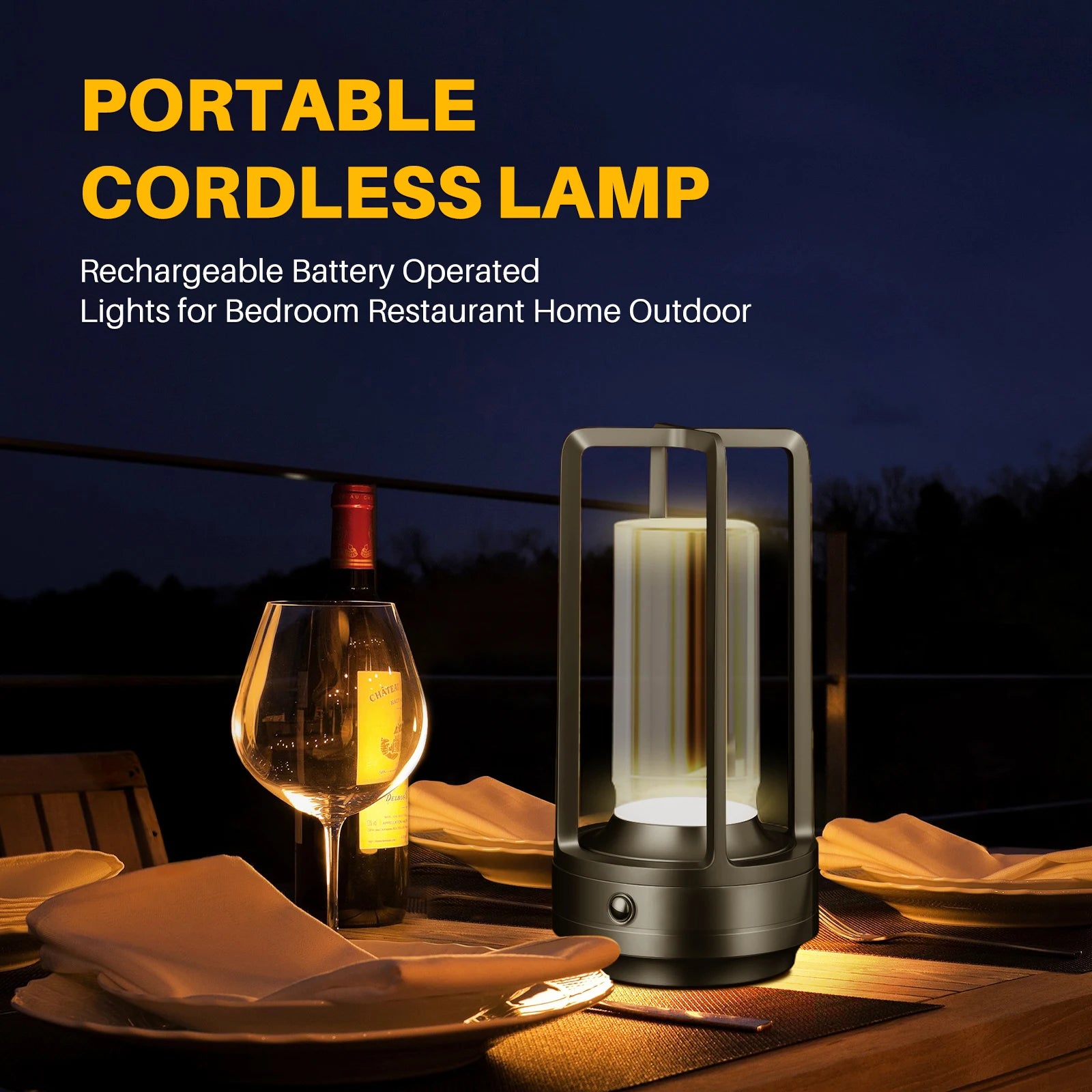 GGbingo Portable Cordless LED Table Lamp – Rechargeable Ambient Night Light