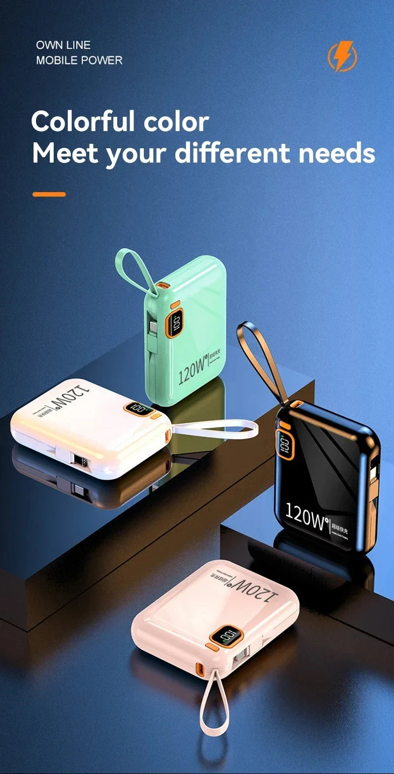 200000mAh 120W Power Bank – Portable USB-C Fast Charging for Phones