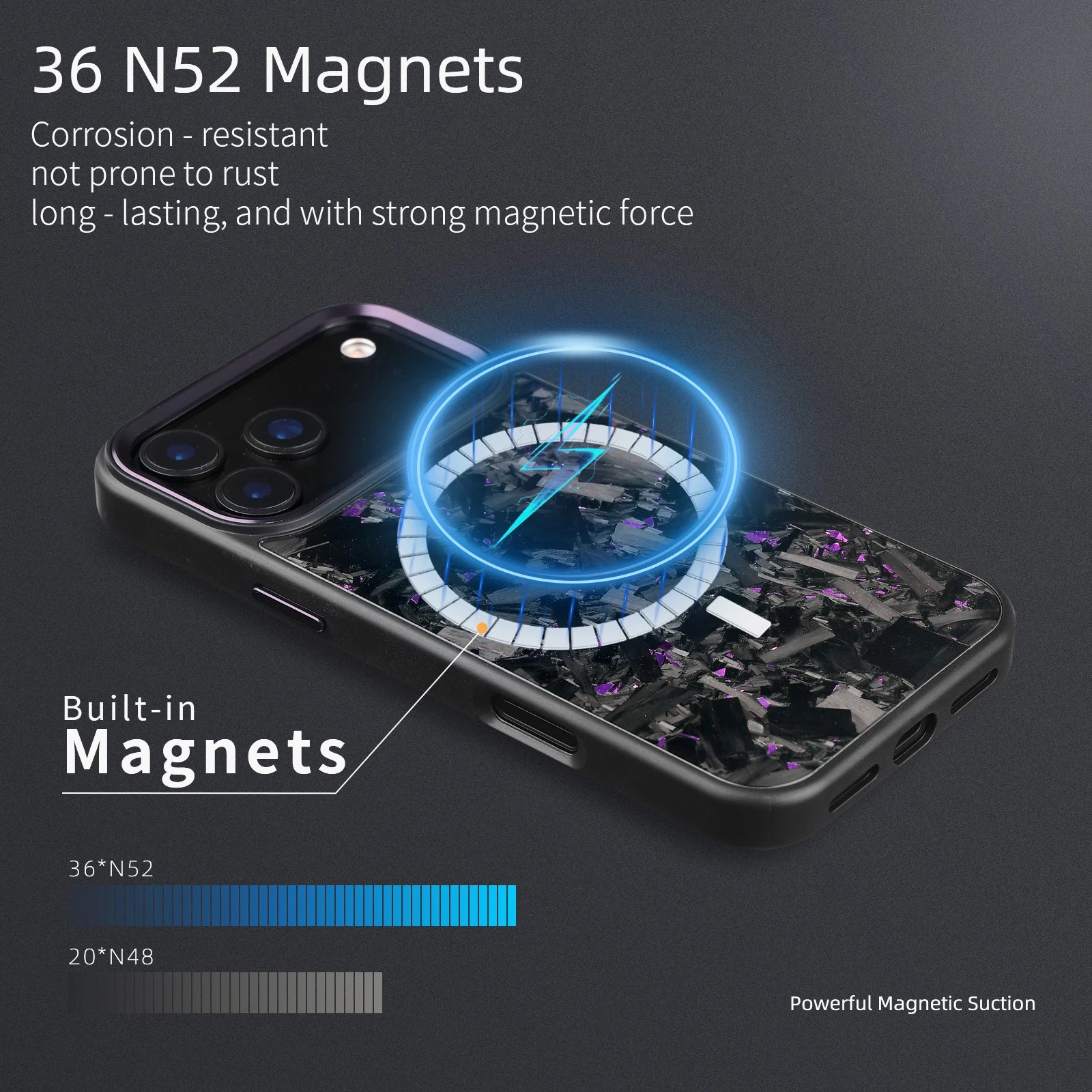 Forged Carbon Fiber Case for iPhone 17 17Air 17Pro 17 Pro Max with Magsafe and Metal Camera Lens /Buttons Anti-drop Phone Cover