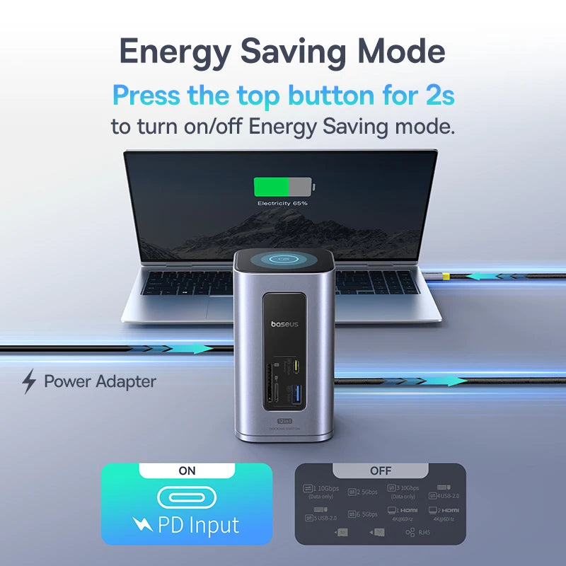 Baseus 12-in-1 USB-C Hub – HDMI 4K & PD 100W