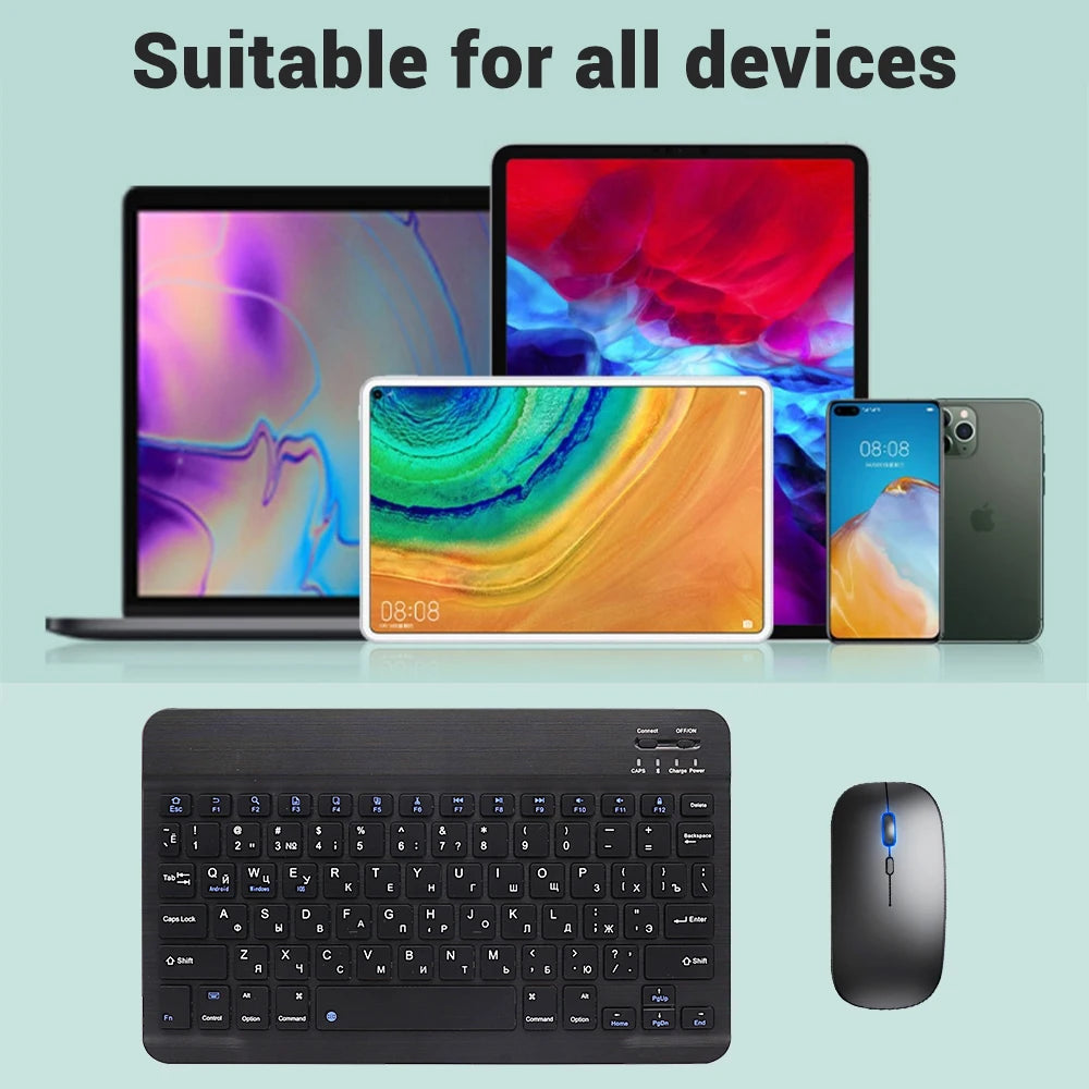 Wireless Keyboard Mouse Combo – iPad, Android, Windows Tablet, Multi-Language