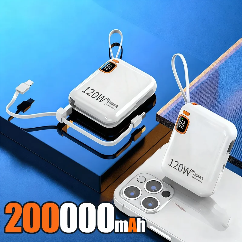 200000mAh 120W Power Bank – Portable USB-C Fast Charging for Phones