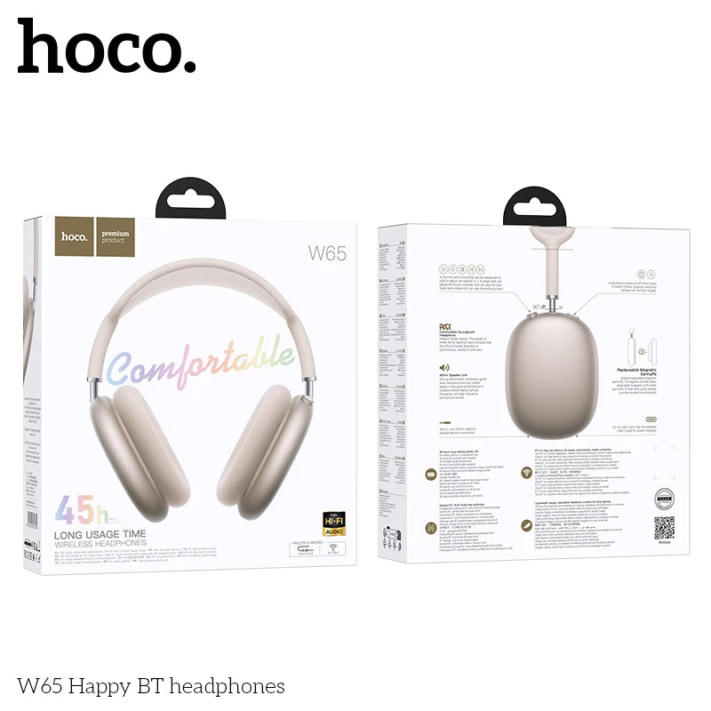 Bluetooth 5.4 HOCO W65 Headphones – HiFi & Mic