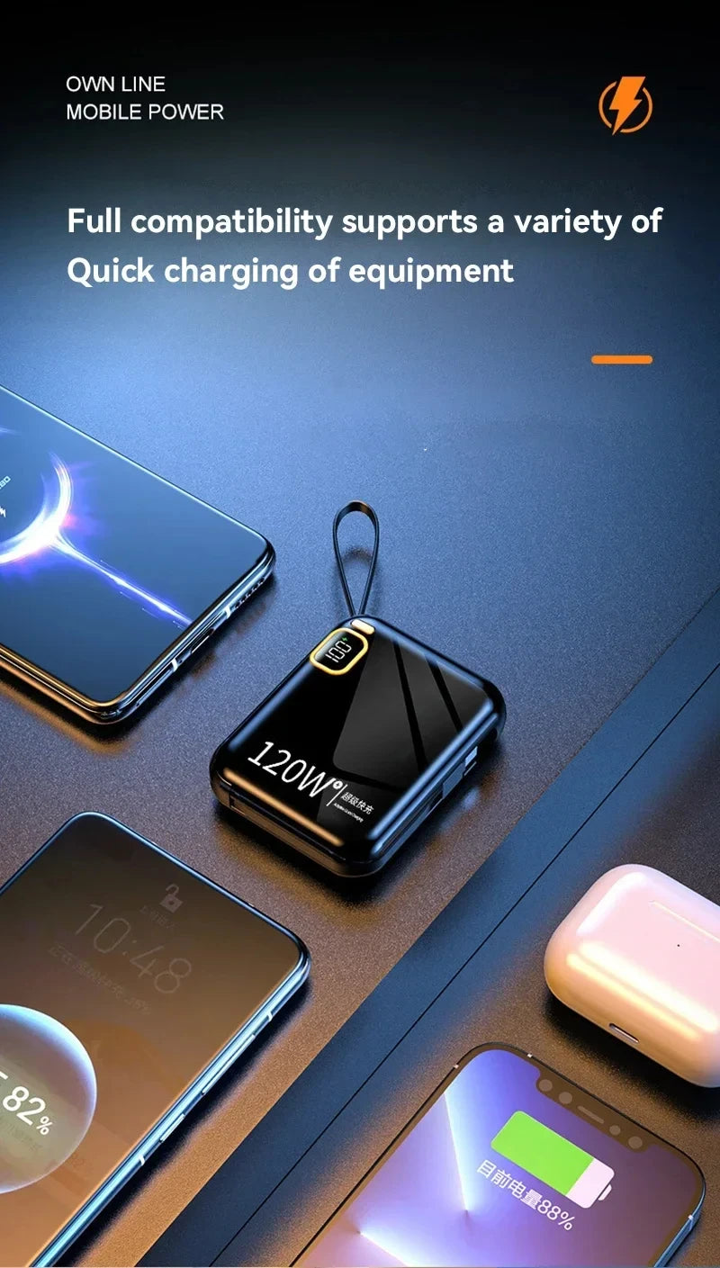 200000mAh 120W Power Bank – Portable USB-C Fast Charging for Phones