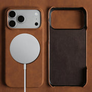 Thin Business Magnetic MagSafe Leather Case for iPhone 14–17 Series
