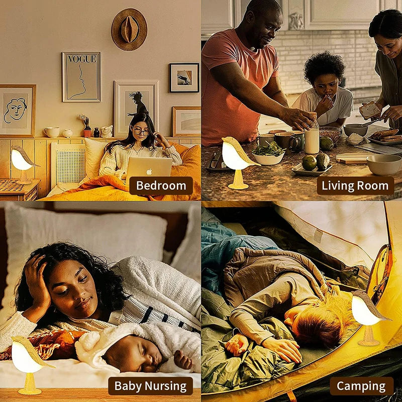 3-Color Wooden Bird Night Lamp