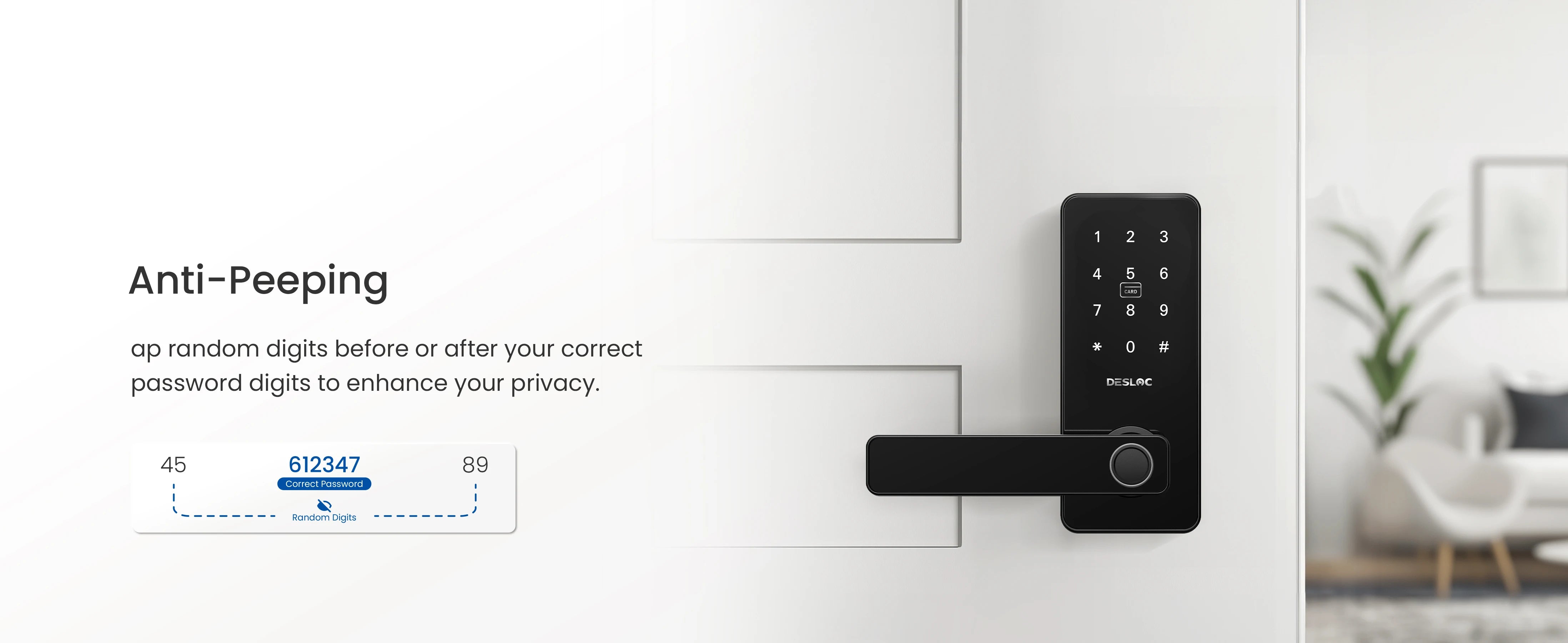 DESLOC Smart Fingerprint Door Lock – App & Touchscreen Control