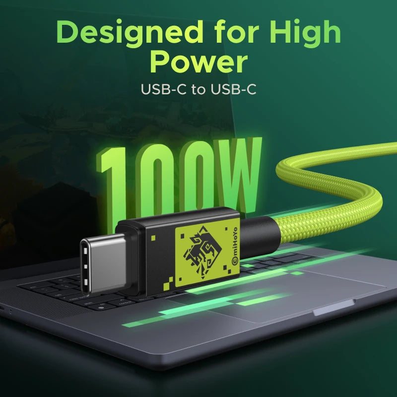UGREEN Genshin Impact USB-C Cable – 100W Fast Charge for iPhone & Samsung