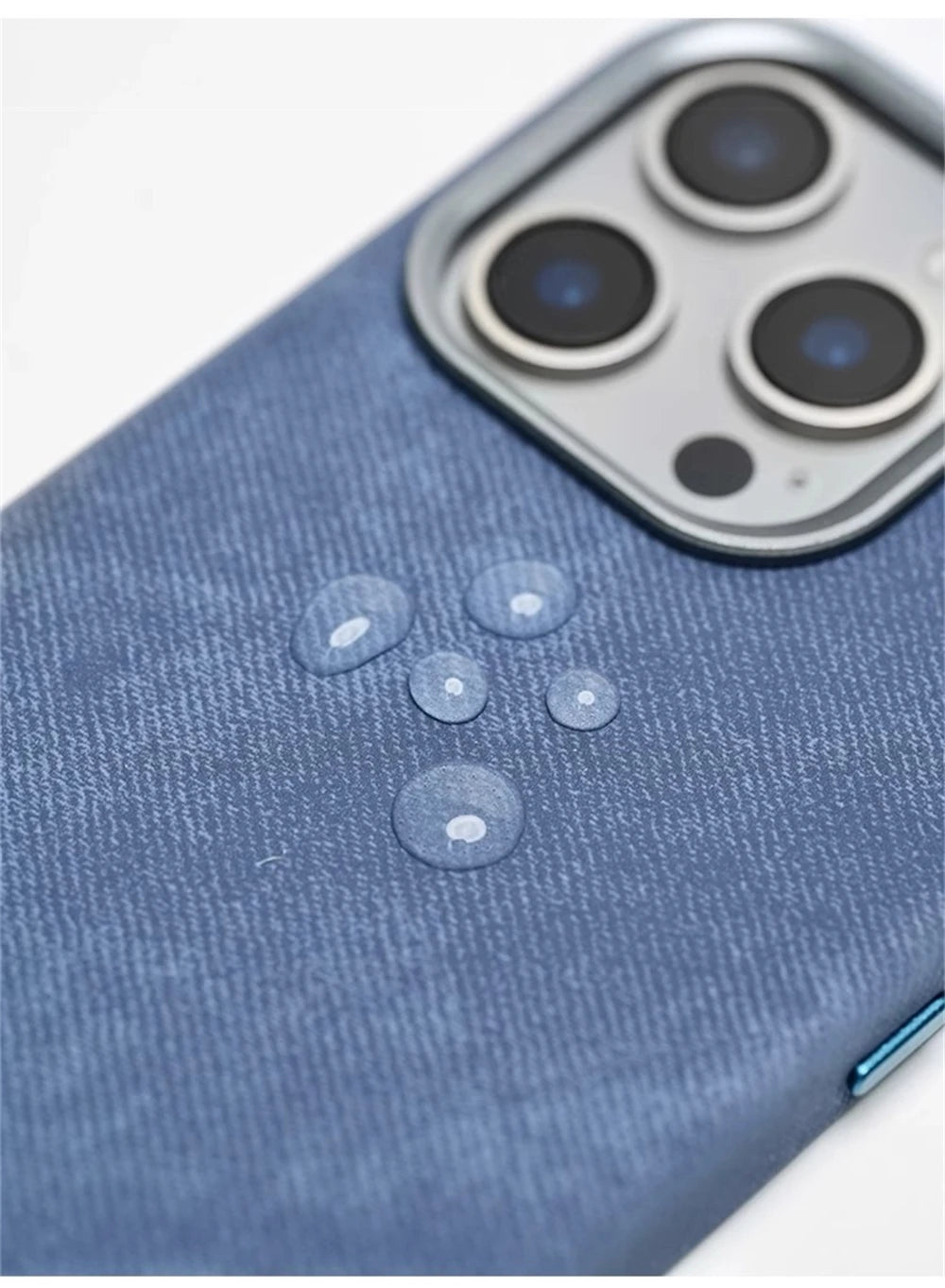 Luxury Fiber Leather Magnetic Shockproof Case – iPhone 15–17 Series