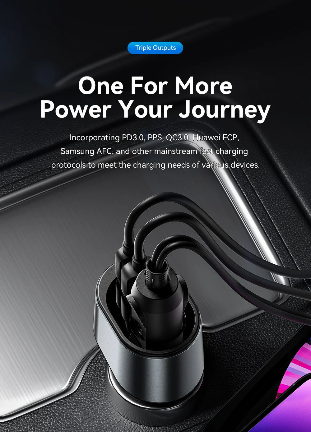 Essager 120W Car Charger Quick Charger Cigarette Lighter QC3.0 USB Type C Fast Charging in Car For iPhone 15 14 13 Xiaomi Laptop