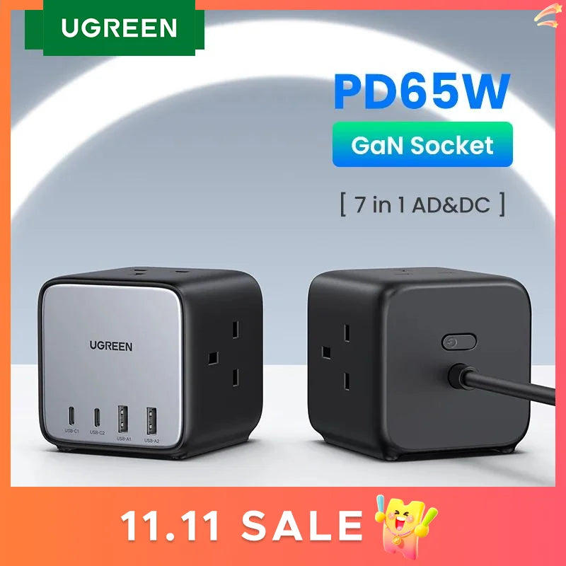 UGREEN USB-C Charging Station – 65W GaN for Laptop & Phone