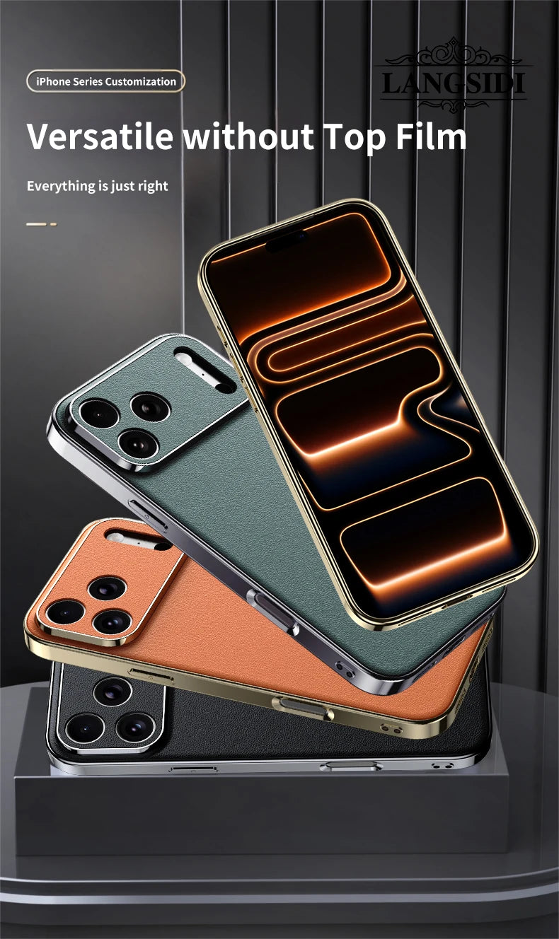 Luxury Leather Protective Case – iPhone 16 & 17 Series
