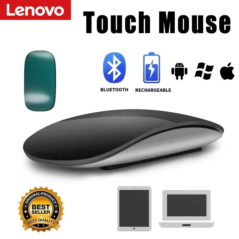 Lenovo Rechargeable Bluetooth Mouse – Silent, Surface Touch, For Laptop & Mac