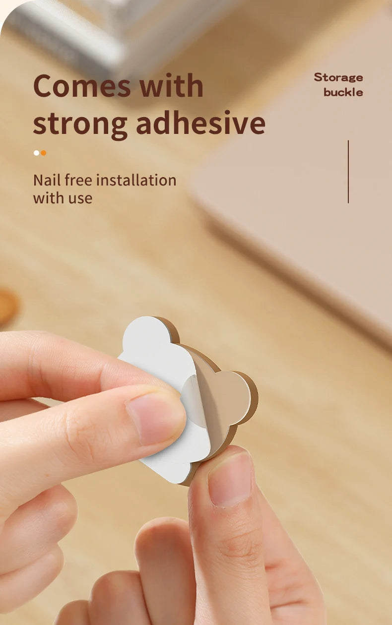 Desktop Cable Manager – Cartoon Wire Holder for Cables & Earphones