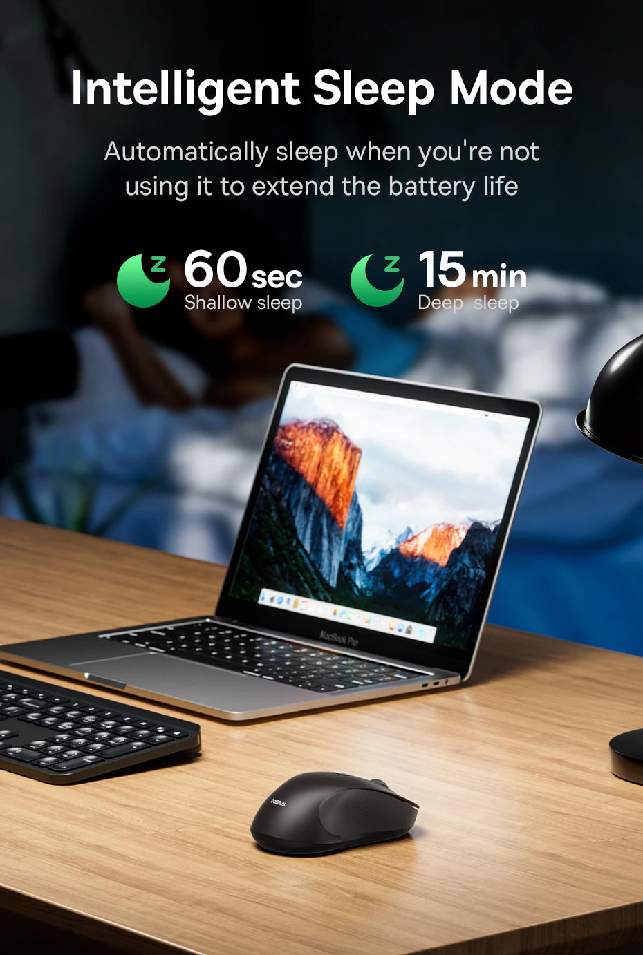 Baseus F02 Wireless Mouse – Ergonomic & Bluetooth